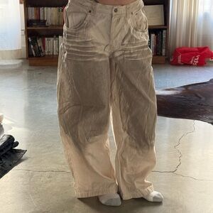 Jaded London Cream Cargo Jeans